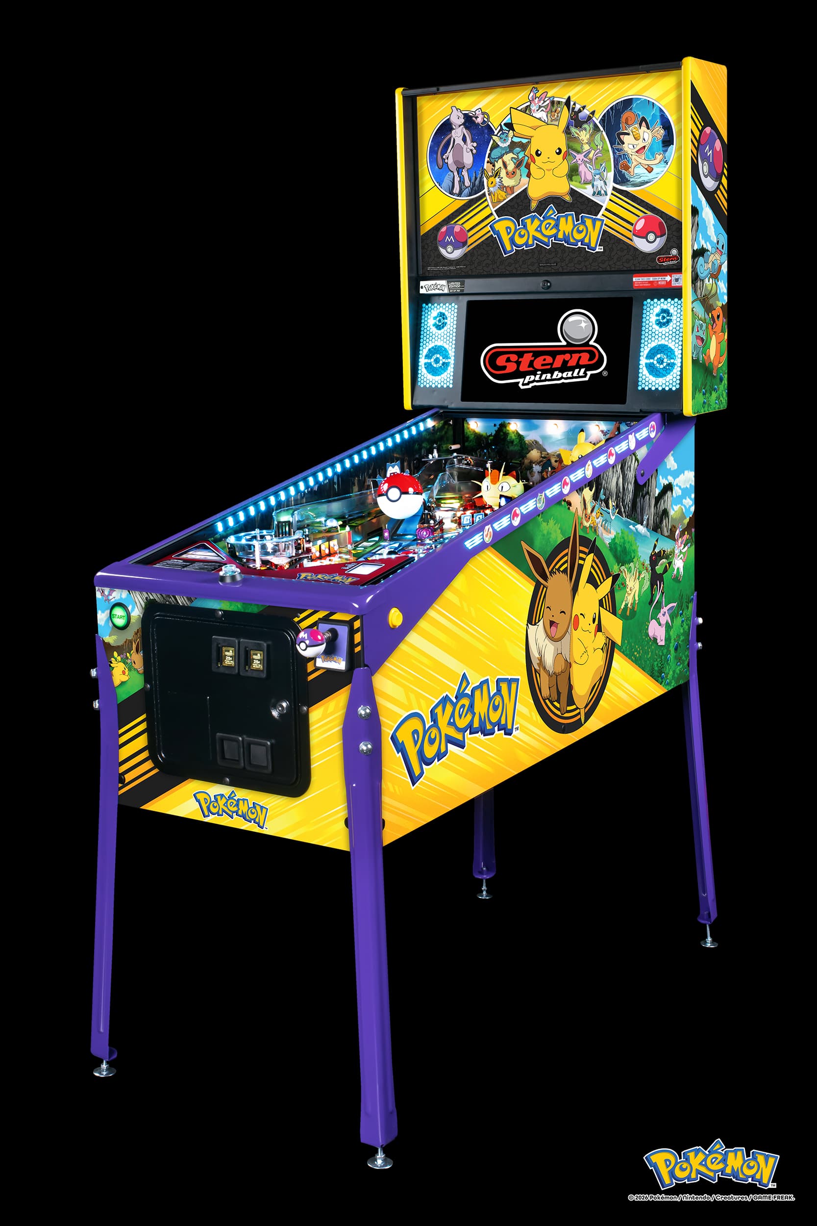 Left Facing Cabinet of the Limited Edition Pokemon Pinball machine by Stern Pro