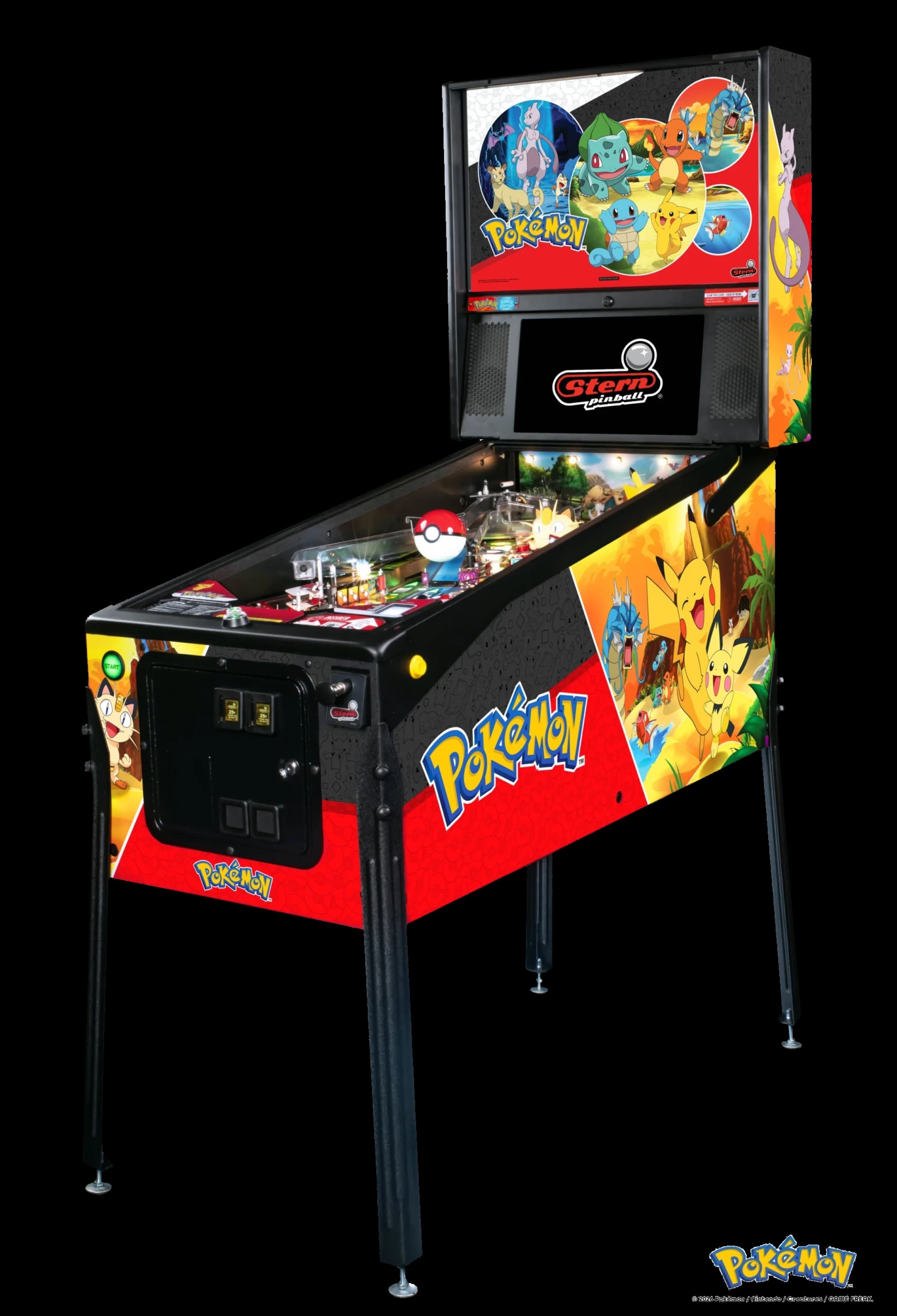 Left Facing Cabinet of the Pro Pokemon Pinball machine by Stern Pro