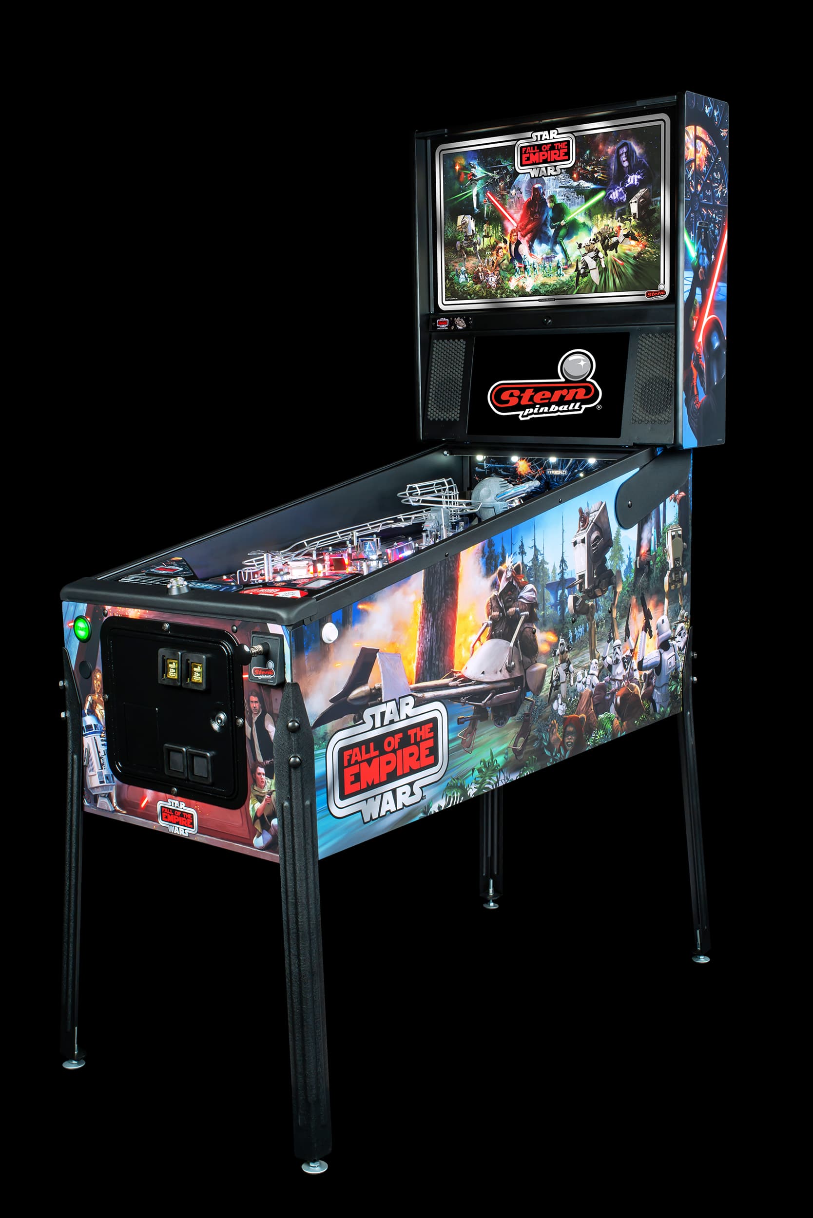 Left facing full photo of the Star Wars: Fall of the Empire Pinball Machine by Stern Pinball