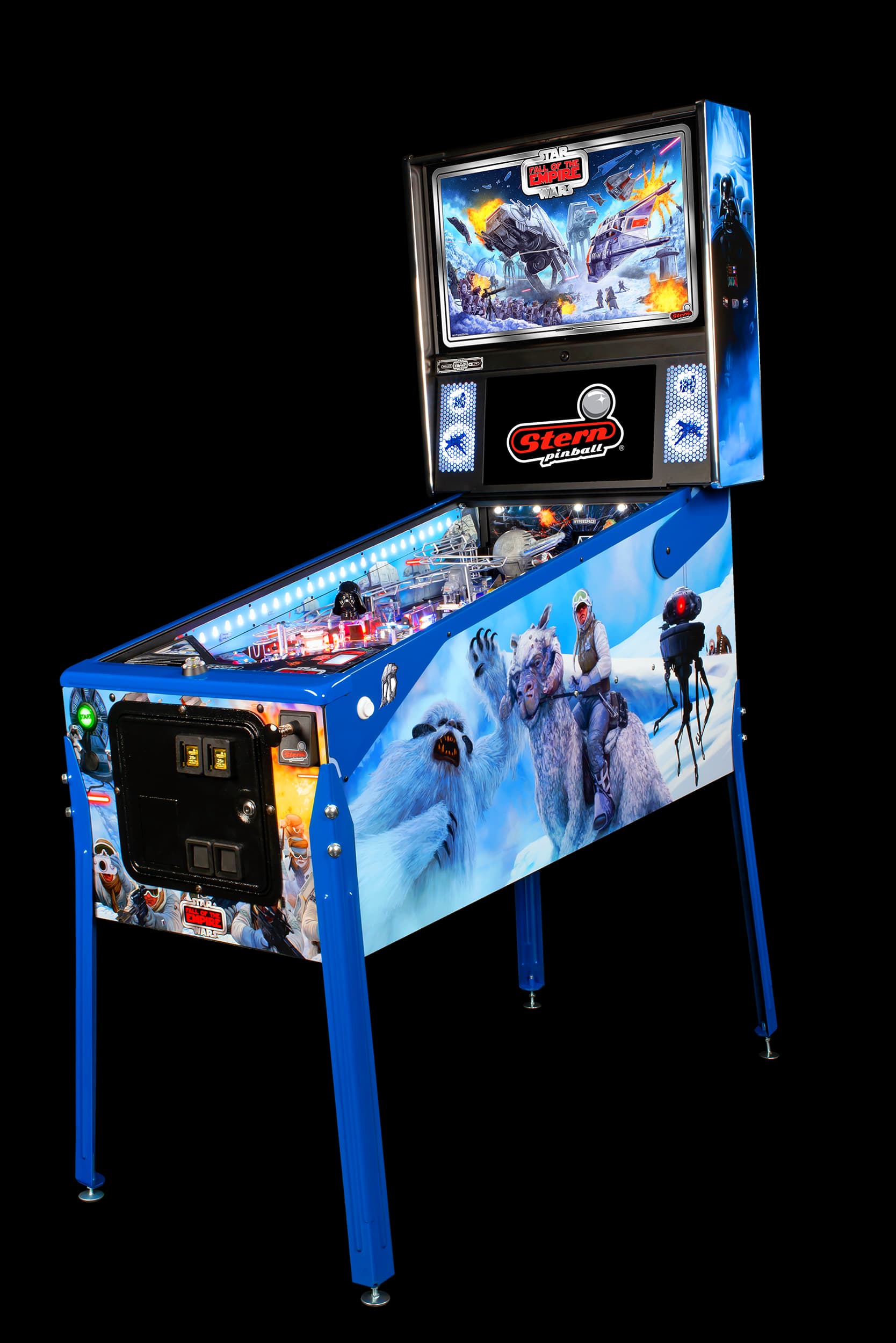 Left facing photo of the Star Wars: Fall of the Empire Pinball Machine by Stern Pinball