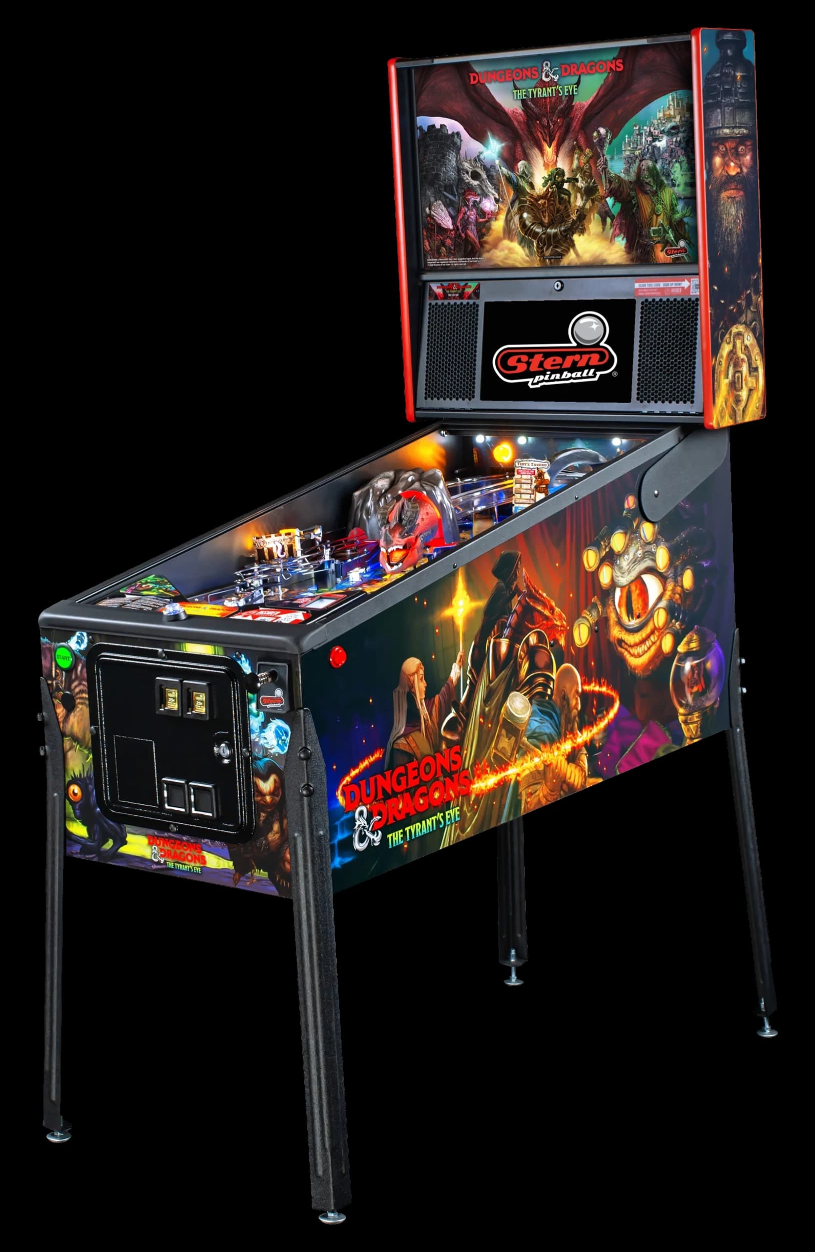 Left Facing photo of the DUNGEONS & DRAGONS: The Tyrant’s Eye Pinball Machine by Stern Pinball