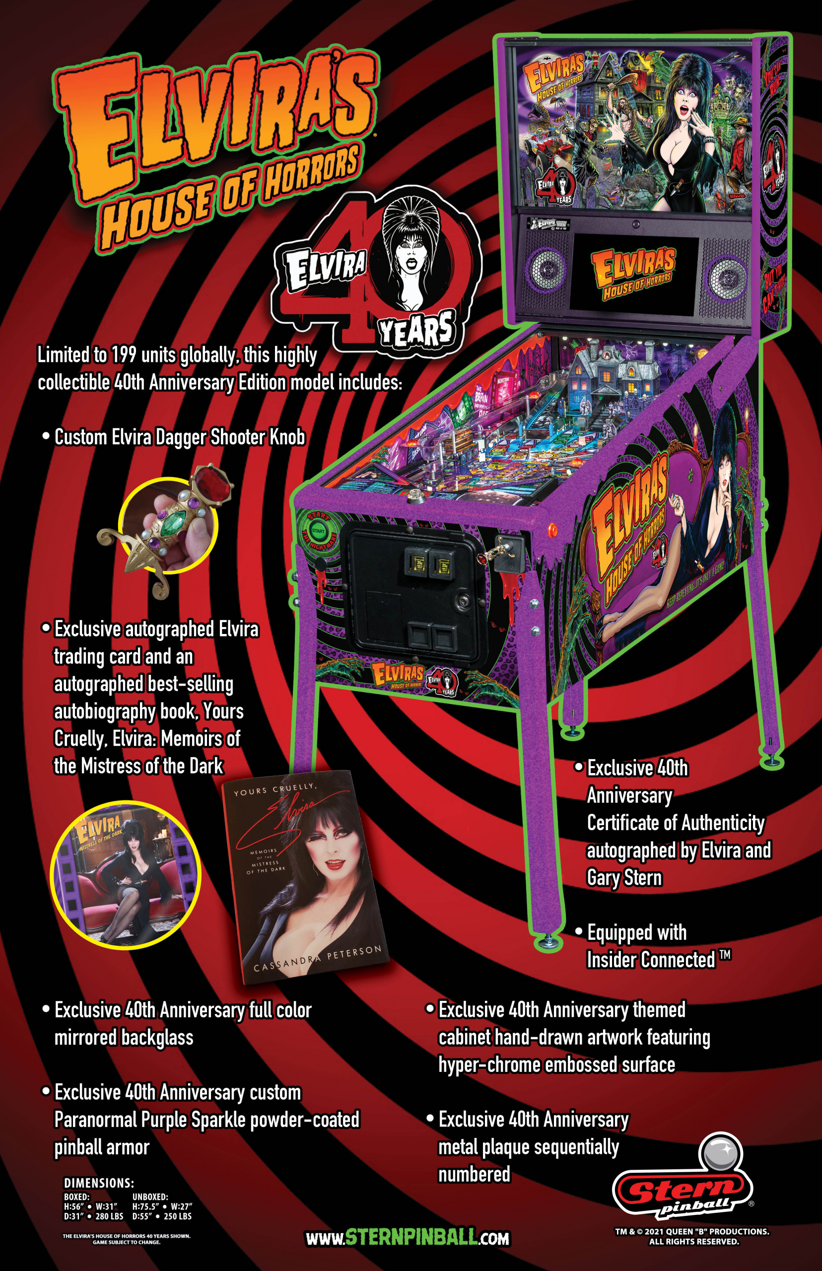 Elvira and Stern Pinball Announce New 40th Anniversary Edition Elvira ...